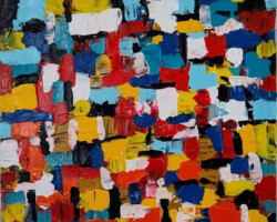 Disordine Artistico ( 2025 )<br>60cm x 60cm<br>Acrilico materico su tela